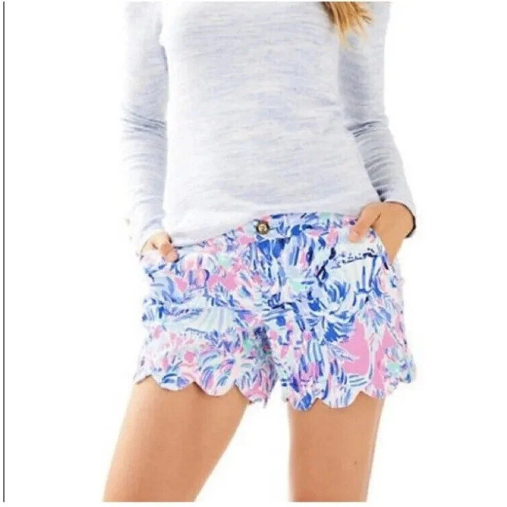 Lilly Pulitzer Size 4 Shorts Buttercup Stretch Cabana Cocktail Pink Blue